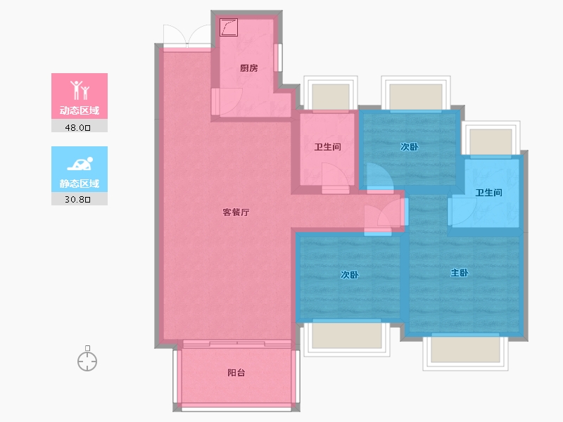 湖南省-永州市-永州岳麓青城-99.00-户型库-动静分区