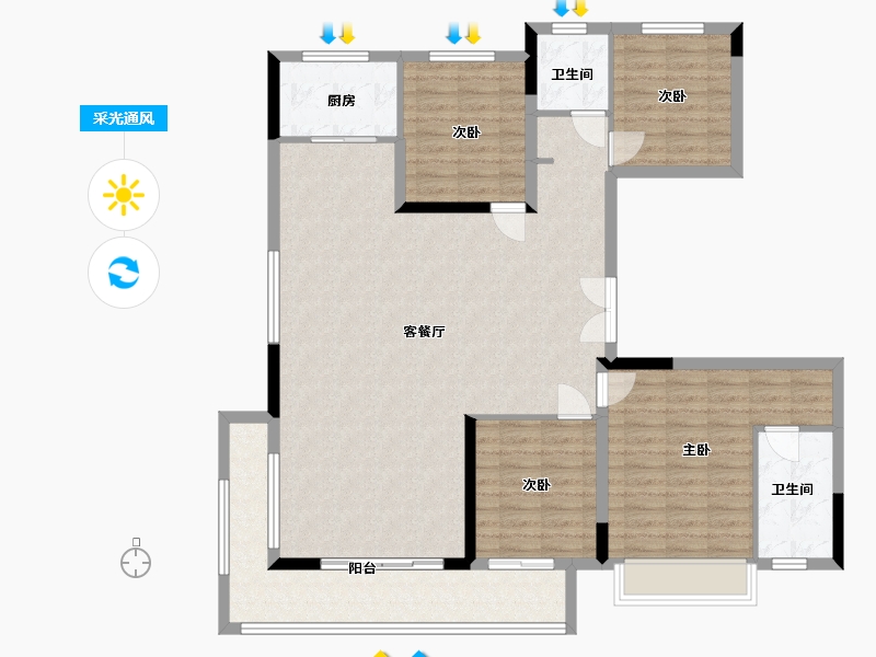 江西省-南昌市-旭辉-131.00-户型库-采光通风