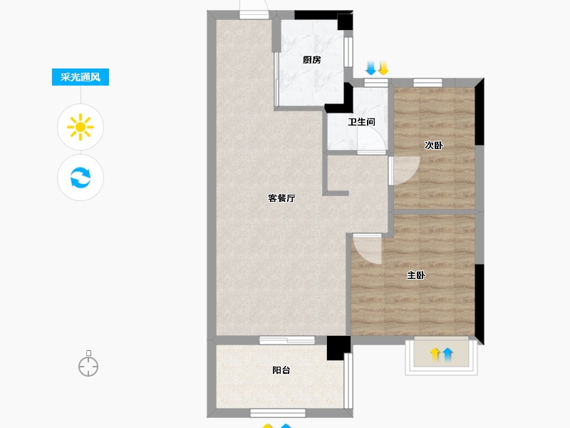 福建省-福州市-滨海・橙里-60.00-户型库-采光通风