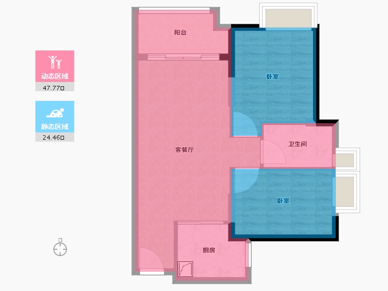 广东省-广州市-越秀星汇云城-65.00-户型库-动静分区