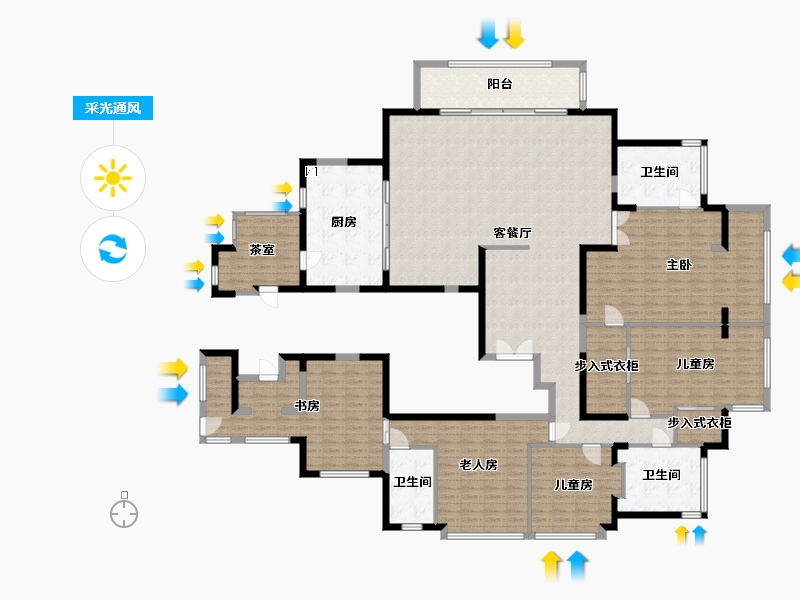 浙江省-杭州市-远洋鹿城公馆-296.00-户型库-采光通风