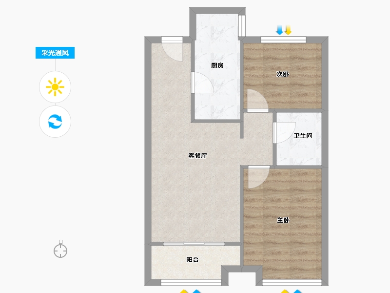 山东省-济南市-保利华庭-60.00-户型库-采光通风