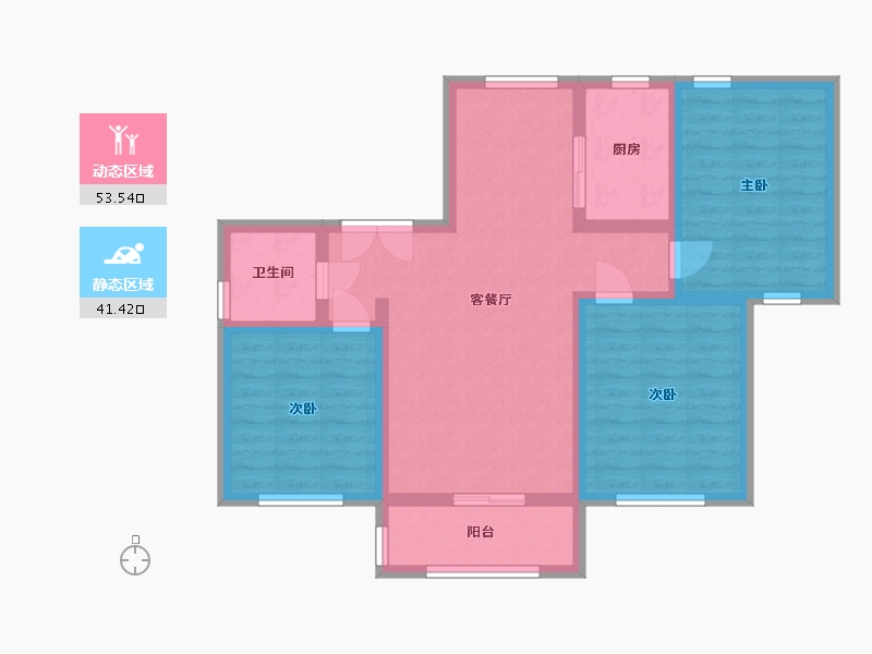 陕西省-宝鸡市-雍华公馆-108.00-户型库-动静分区