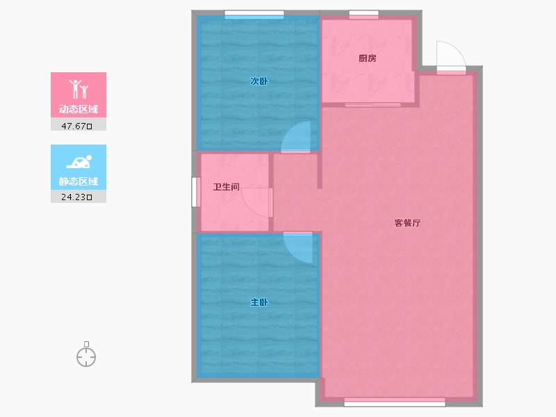 辽宁省-盘锦市-中天华府-66.57-户型库-动静分区