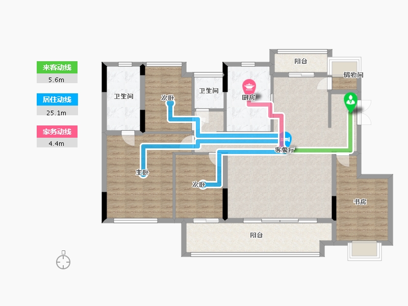 贵州省-贵阳市-万科翡翠公园-128.00-户型库-动静线