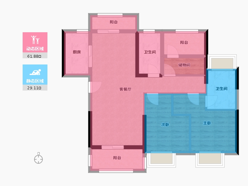 广东省-佛山市-佳兆业悦峰-107.00-户型库-动静分区