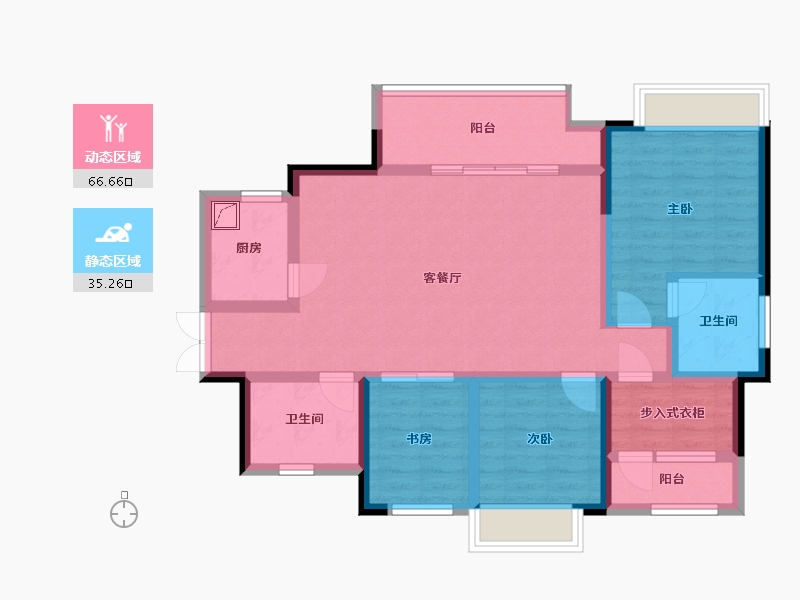 重庆-重庆市-博翠府-113.00-户型库-动静分区