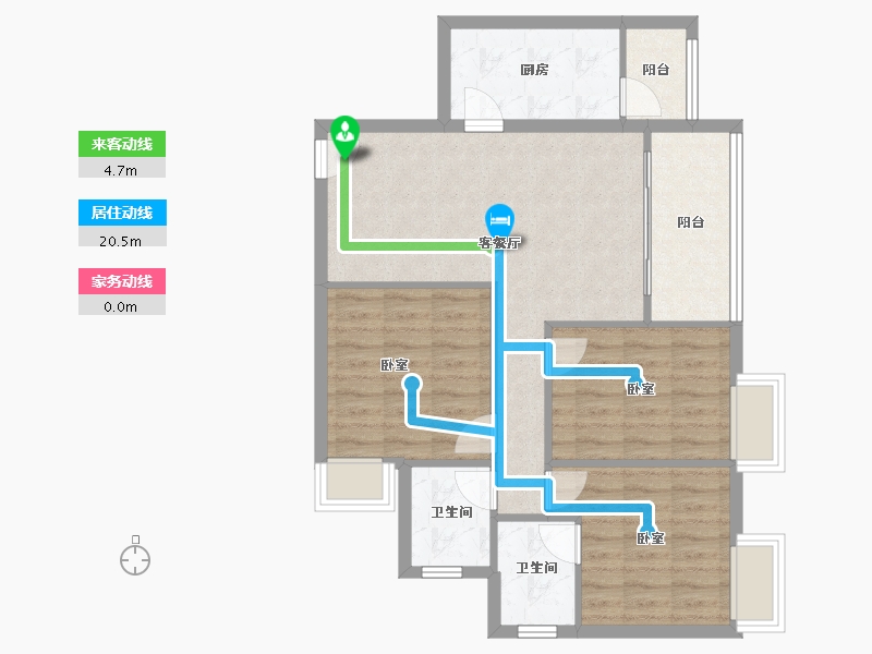 重庆-重庆市-南川区大观镇龙川村1组-住宅-110.00-户型库-动静线