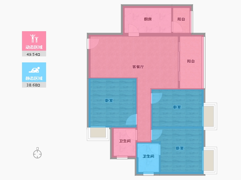 重庆-重庆市-南川区大观镇龙川村1组-住宅-110.00-户型库-动静分区