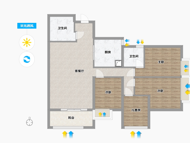 福建省-泉州市-建发珑璟湾-120.00-户型库-采光通风