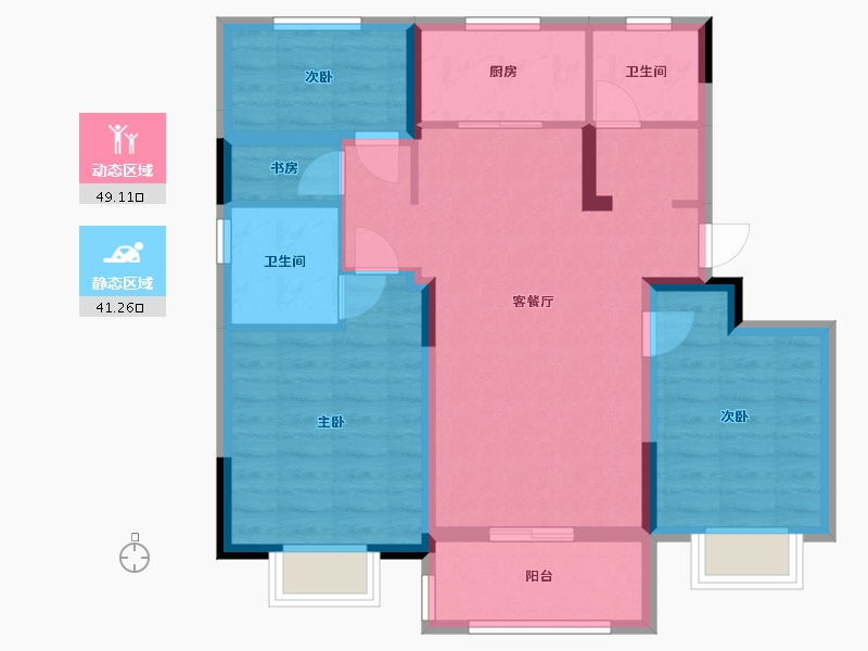 安徽省-合肥市-锦华雅居-80.00-户型库-动静分区