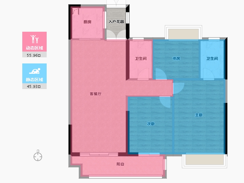 江西省-赣州市-嘉福尚江府-88.80-户型库-动静分区