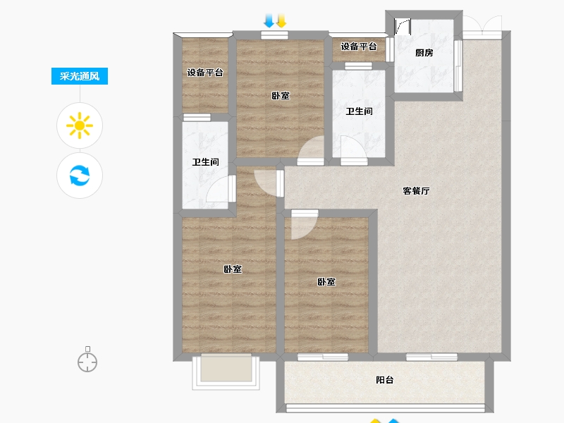 河北省-保定市-锦绣花园-80.00-户型库-采光通风