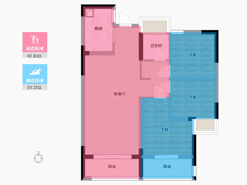 浙江省-杭州市-远洋西溪公馆-77.00-户型库-动静分区