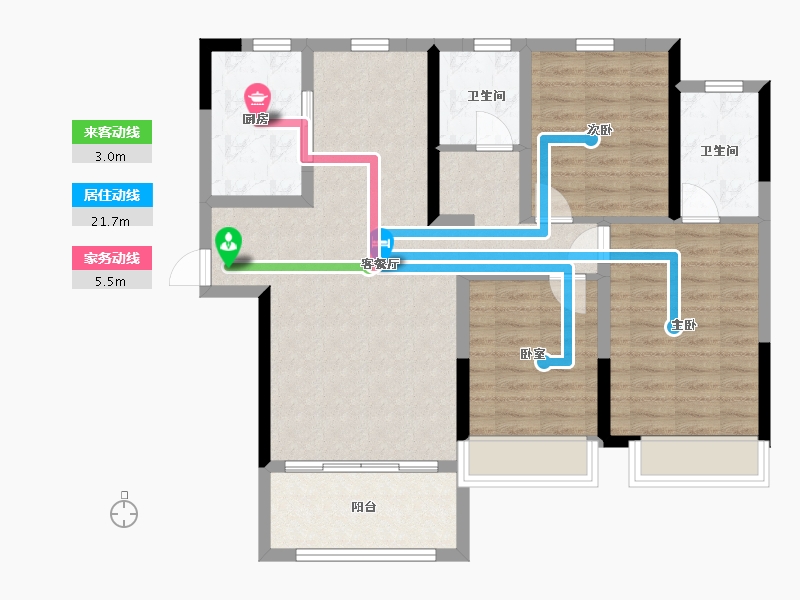 河北省-邢台市-宏宇紫云府-93.42-户型库-动静线