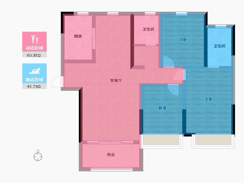 河北省-邢台市-宏宇紫云府-93.42-户型库-动静分区