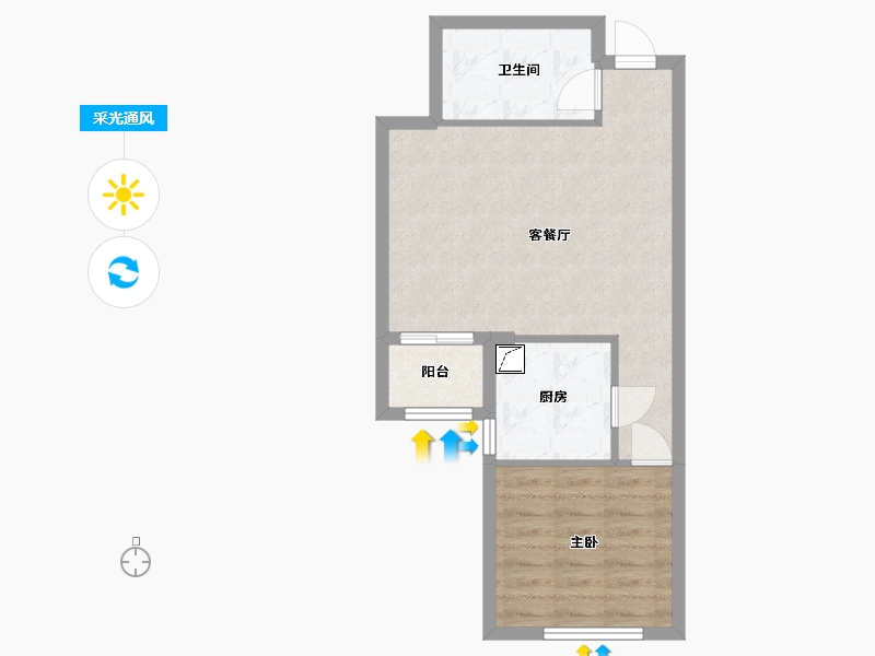 山东省-青岛市-中海观澜庭-50.00-户型库-采光通风