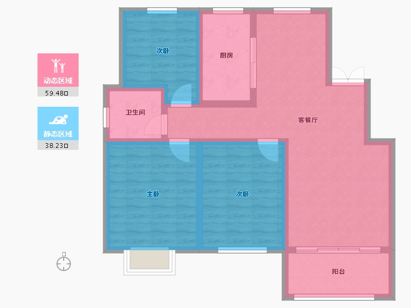 新疆维吾尔自治区-博尔塔拉蒙古自治州-书香一品-99.00-户型库-动静分区