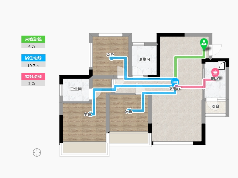 四川省-绵阳市-东辰星光荟-86.75-户型库-动静线