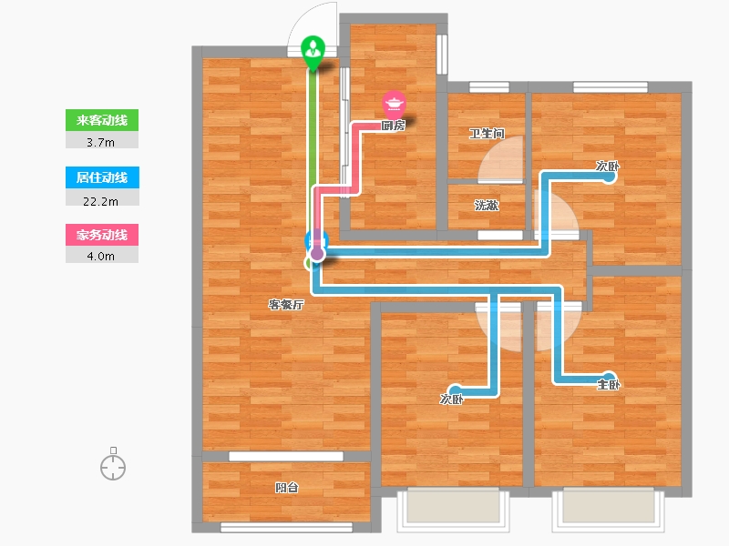 陕西省-西安市-龙泽成-73.85-户型库-动静线