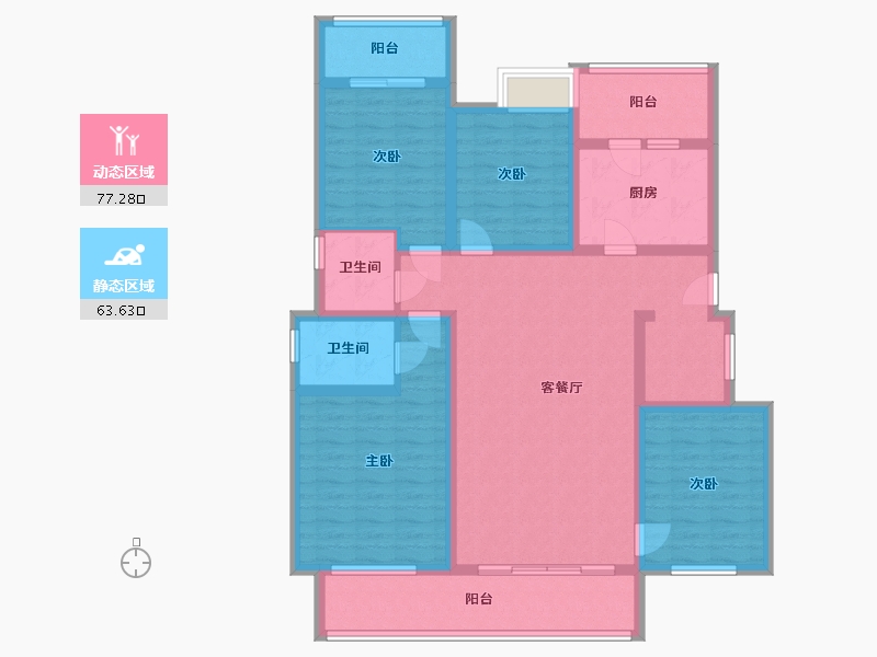 贵州省-安顺市-澳维·中央公园-143.24-户型库-动静分区