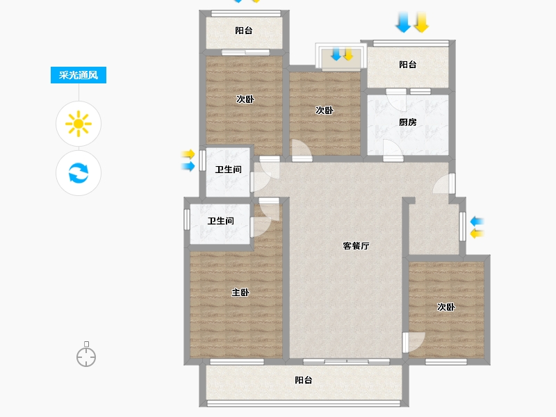 贵州省-安顺市-澳维·中央公园-143.24-户型库-采光通风