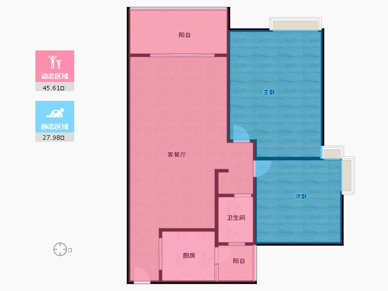 四川省-成都市-思学园智能村-68.76-户型库-动静分区