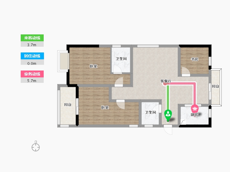 浙江省-台州市-乐湖雅苑-91.89-户型库-动静线