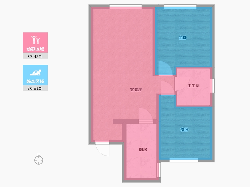 辽宁省-沈阳市-万科千山府-50.00-户型库-动静分区