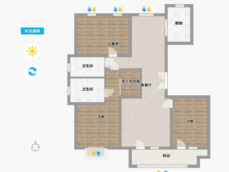 河北省-邯郸市-九城漫都-150.00-户型库-采光通风