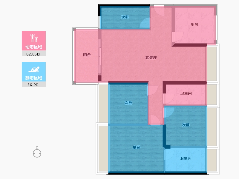 广东省-汕尾市-滨江花城-100.58-户型库-动静分区