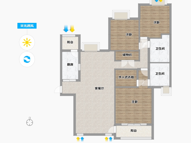 浙江省-杭州市-逸天广场-138.00-户型库-采光通风