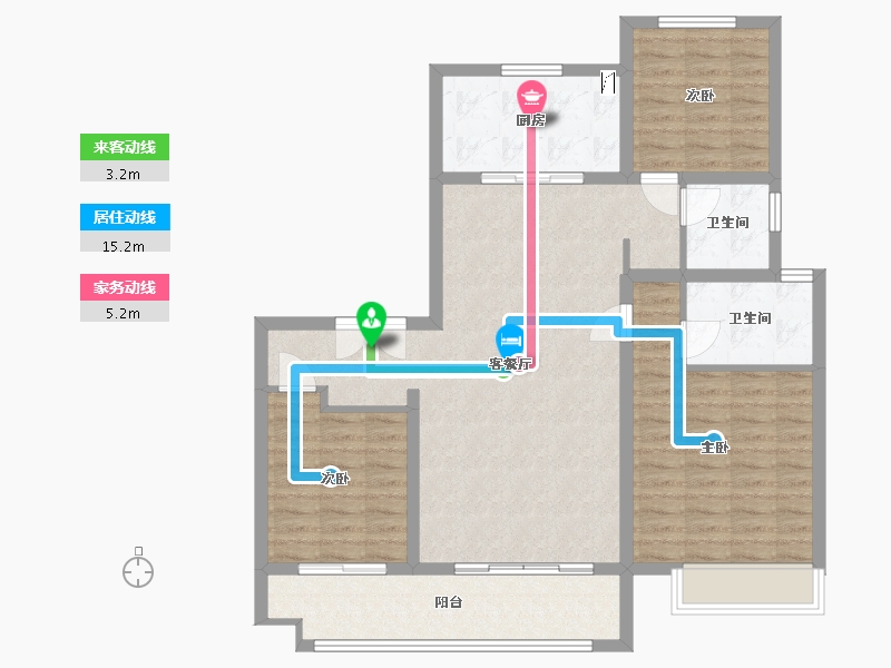 山东省-烟台市-辉盛岚海-101.40-户型库-动静线