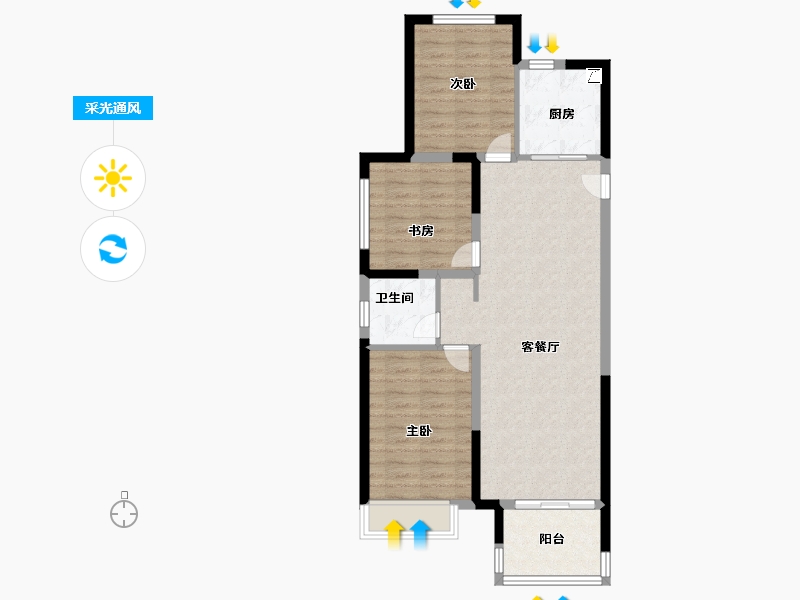 河南省-郑州市-金科・天籁城-79.00-户型库-采光通风