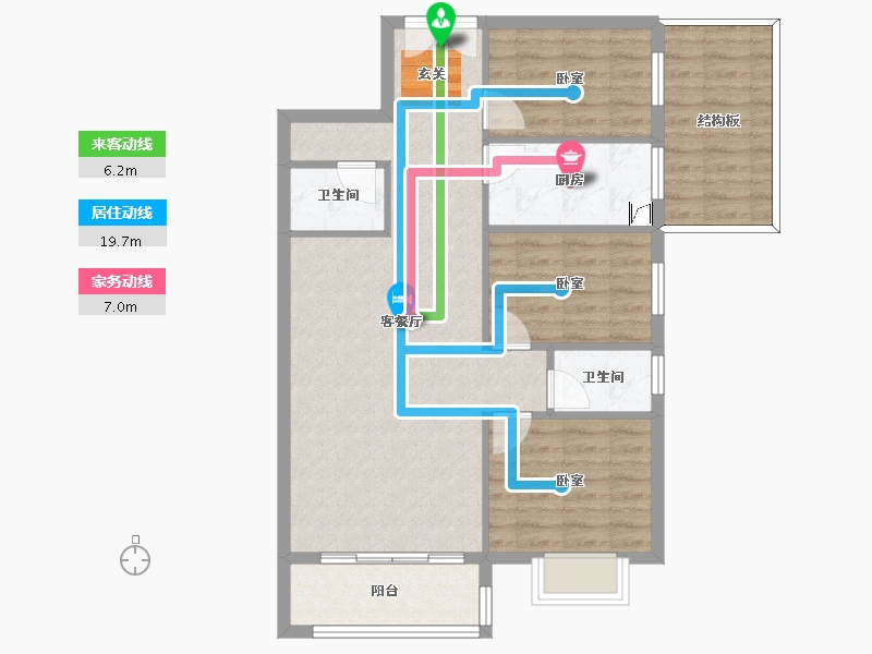 湖南省-郴州市-宏祥龙溪湾-86.29-户型库-动静线