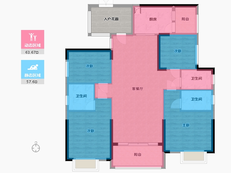 广东省-云浮市-筠州华府-116.25-户型库-动静分区