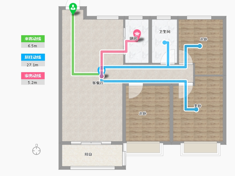 山东省-淄博市-东方紫郡-115.01-户型库-动静线