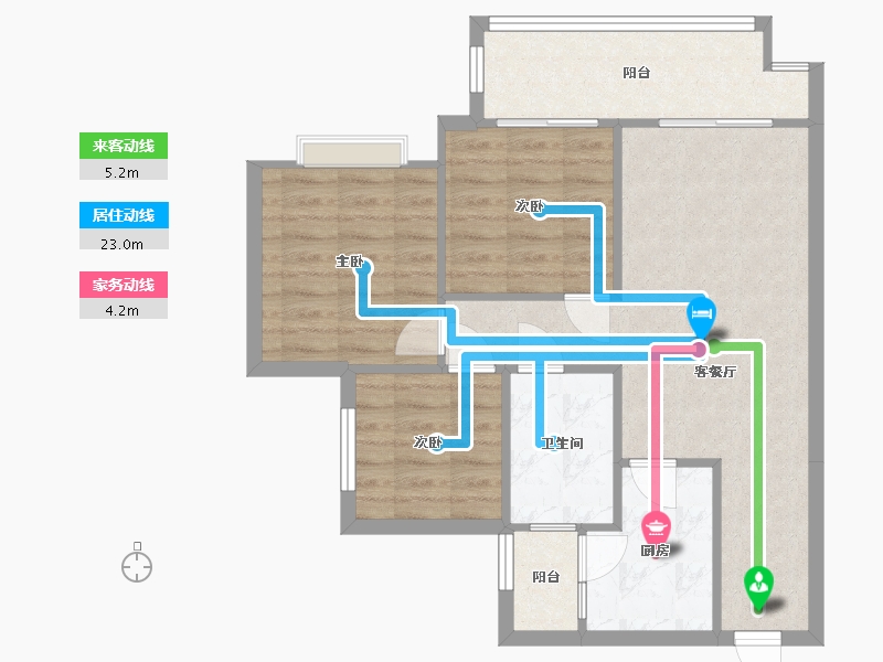 重庆-重庆市-中建·瑜和城-71.88-户型库-动静线