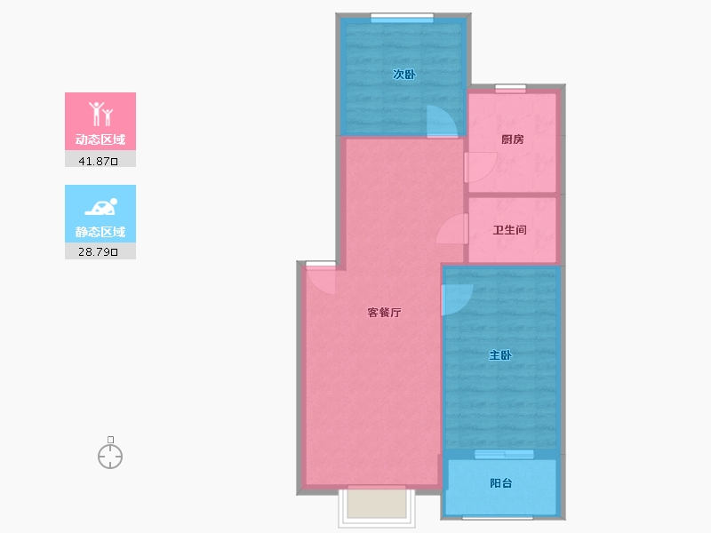 宁夏回族自治区-吴忠市-吴忠禧瑞华府-64.32-户型库-动静分区