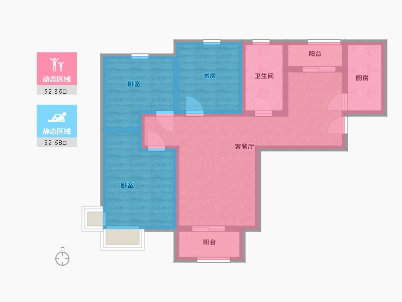 甘肃省-兰州市-新元绿洲-74.12-户型库-动静分区