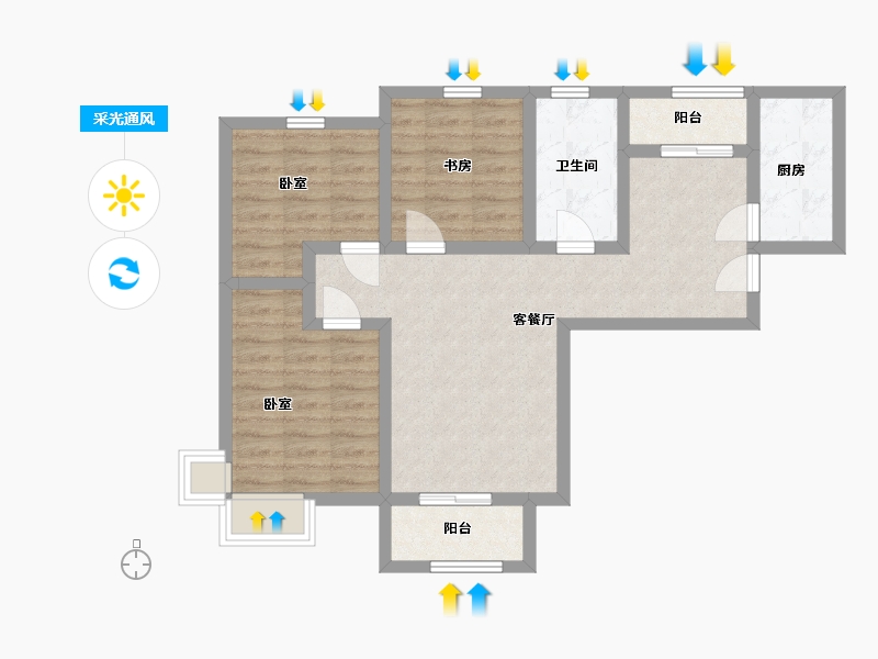 甘肃省-兰州市-新元绿洲-74.12-户型库-采光通风