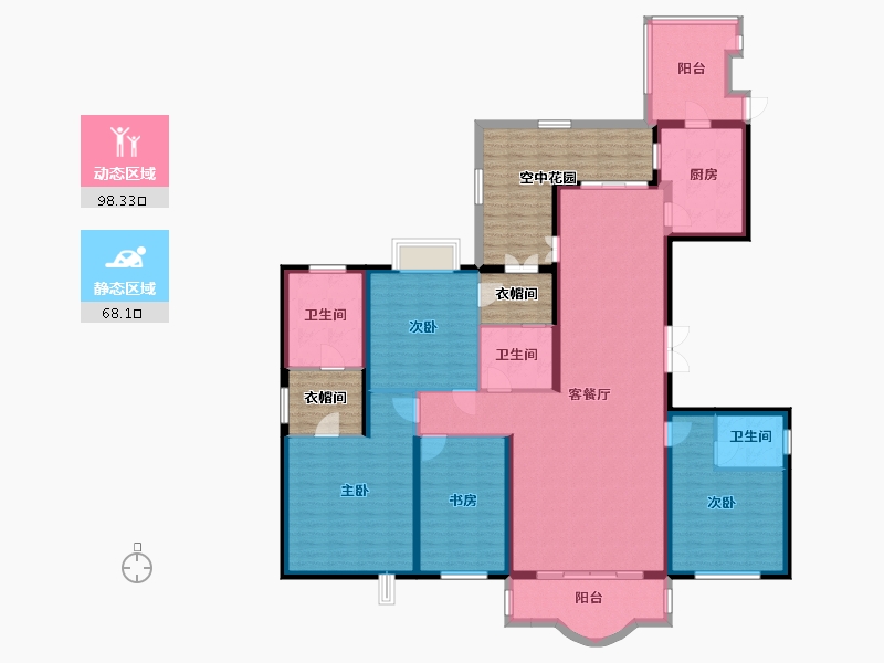 广西壮族自治区-南宁市-南宁青秀万达广场-176.00-户型库-动静分区