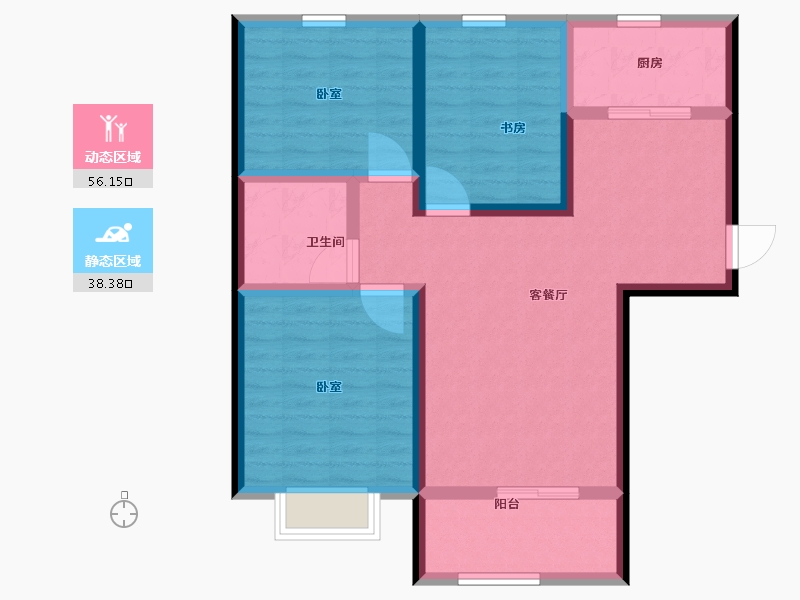 甘肃省-兰州市-新元绿洲-84.00-户型库-动静分区