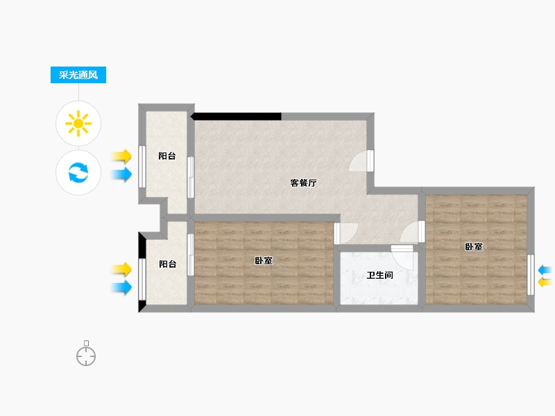 陕西省-渭南市-迎宾大厦-71.30-户型库-采光通风