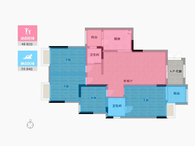 重庆-重庆市-朵力迎宾大道-98.28-户型库-动静分区