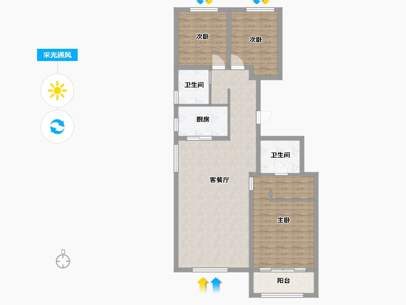 河北省-邢台市-绿城・诚园-97.30-户型库-采光通风