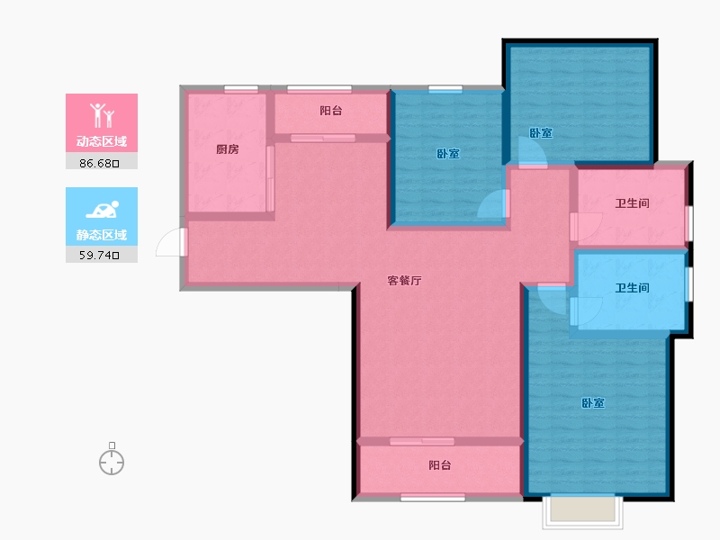 甘肃省-兰州市-天添·幸福港-131.01-户型库-动静分区