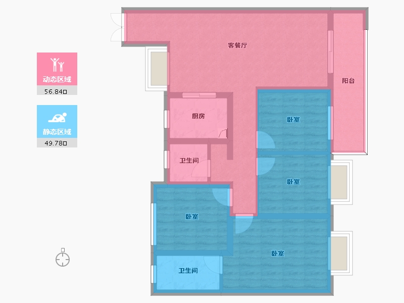 江西省-吉安市-文澜府-94.33-户型库-动静分区