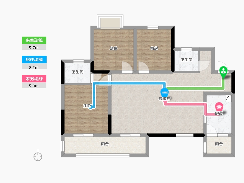 四川省-自贡市-望江名城-87.68-户型库-动静线