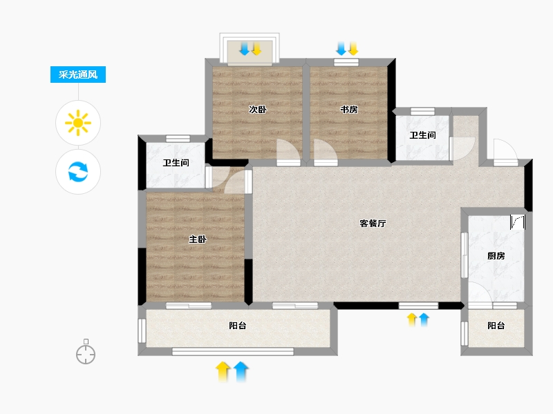 四川省-自贡市-望江名城-87.68-户型库-采光通风